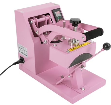 Babeenoo 550W Kappen Heißpressmaschine Modern Hut Wärmepresse 220V Kappenpresse Mützenpresse Hut Hitzepresse mit Digitalanzeige Hat Press Machine Temperaturbereich 0-200℃ Rosa