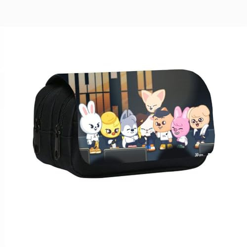 YOUSWAN Kpop Stray Kids Trousse à Crayons, Grande Capacité Trousse de Maquillage, Étui à Crayons Kpop Thème, Stockage de la Papeterie pour l'École, Le Collège et Le Bureau (C, C)