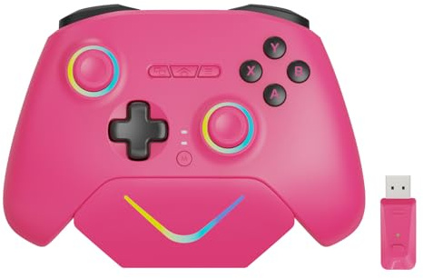 PLAYNEX Manette sans fil TMR 2,4 Hz, déclencheurs Hall/Micro 2 en 1, taux d'interrogation de 1000 Hz, batterie longue de 1000 mAh pour PC/Switch/Switch 2/Android/iOS, contrôleur de jeu PC avec station