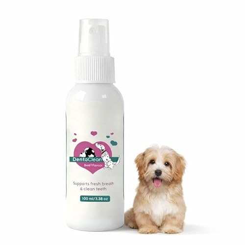 Srcasy DentaClean Spray for Dogs & Cats, No-Brush Plaque & Tartar Remover, Breath Freshener, Dentaclean for Dogs, Supports Daily Denta Hygiene, Easy Spray Use, 100ml