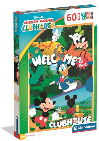 Clementoni Micky Maus Kinder Puzzle 60 Maxi Teile | Micky Maus Puzzle 62 x 42 cm für Kinder ab 4 Jahre - Puzzle von Clementoni 26316