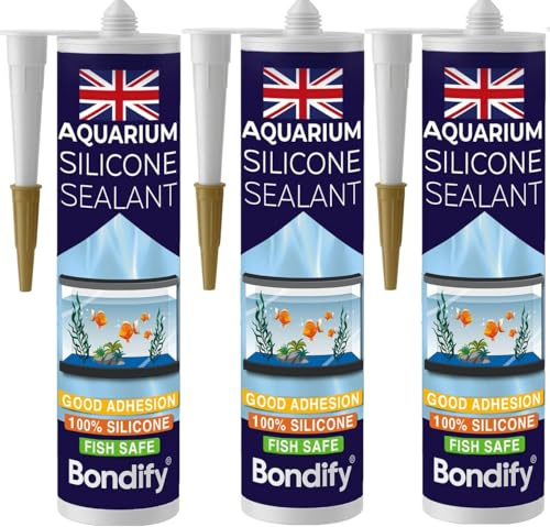 BONDIFY Aquarium Silicone Sealant Clear, 3 PCs FISH SAFE Silicone Sealant