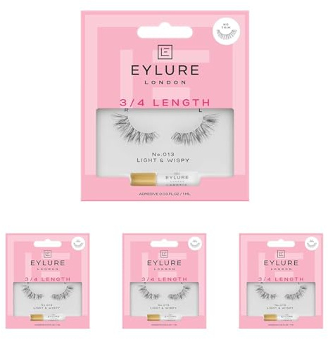 Eylure 3/4 Length No. 013 False Lashes (packaging may vary) (Pack of 4)