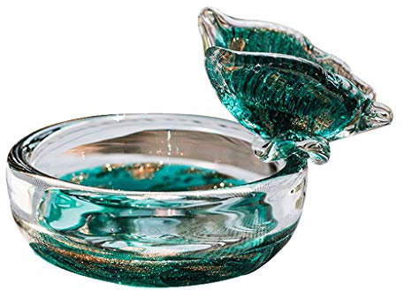 Aschenbecher Glas Schmetterling, grün handgemachte Kunst Glas dekorative Ornamente Gewürzschale für Home Office Tabletop