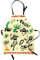 ABAKUHAUS, Mexikaner Waschbar, maschienenwaschbarer Digitaldruck Farbfest, Mexikanische Stereotypen Salsa Instrumenten Mexikanischen hüten und wüsten Illustrationen