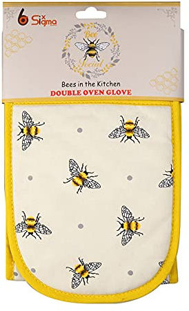 Double Oven Gloves Heat Resistant Cotton Mitts For Cooking (Be Happy) | Premium Cotton Heat Resistant Double Oven Gloves Mitts For Cooking, Baking, Bbq & Grilling, Ideal Gifts For Women & Men