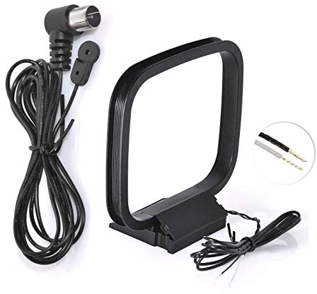 Bingfu FM Radio Antenne mit F Stecker, 1,5 m Verlängerungskabel + 2 Bare Wire AM Loop Draht Antenne für UKW FM AM Radio Home Stereo Audio Video Receiver