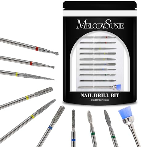 MelodySusie 10*Embouts de Ponceuse à Ongles Pour Manucure et Pédicure, Professionnels Fraises Conique de Haute Qualité Pour Retirer Le Vernis/Gel et Repousser les Cuticules