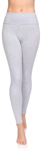 Soft Sail Damen Leggings, hohe Taille, Bauchkontrolle, weiche Baumwolle Gr. 40, Aschgrau