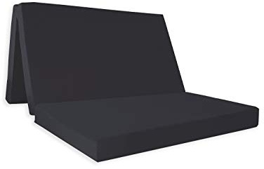 Visco Therapy Folding Mattress Small Double 190×120×8 cm Black – Trifold Z Bed with Washable Cover – Portable Guest Mattress for Sleepovers, Camping & Caravans – UK Made, CertiPUR-US Certified