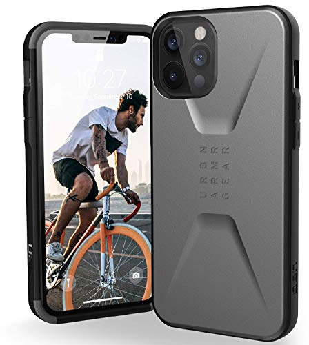 URBAN ARMOR GEAR UAG Designed for iPhone 12 Pro Max Case [6.7-inch screen] Sleek Ultra-Thin Shock-Absorbent Civilian Protective Cover, Silver