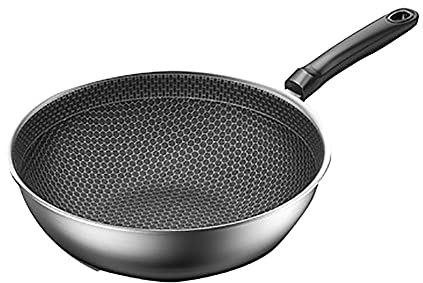 Poêle Wok Sauteuses Stirez Fry Pan Non Stick | Pan Wok 32cm / 34cm | Four Safe, Convient pour Une Utilisation sur gaz, Induction, plaques de Cuisson céramique (Size : 32cm)