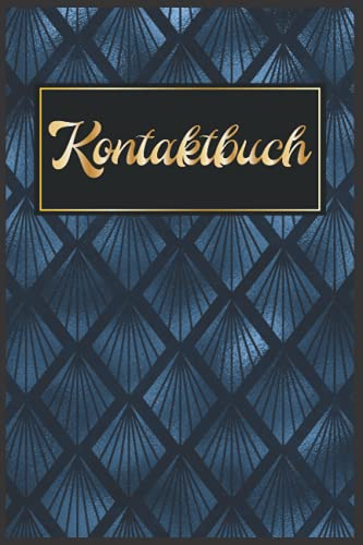 Adressbuch: Elagant Telefonbuch Alphabetisch - Notizbuch Mit Register A5 & Sozial Media Passwort Keeper || Blau Art Deco Adressen Buch || Jahrestag Geschenk für Ihn