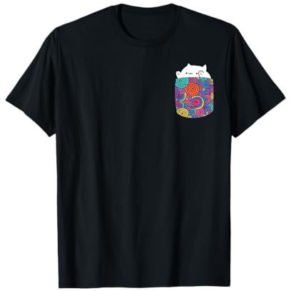 Bongo T-Shirt Funny Cute Meme Cat katze Pocket T-Shirt
