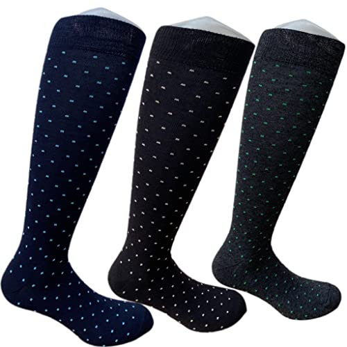 calze college 6 Paia Calze Lunghe Uomo a pois fantasia in Caldo Cotone Morbide di qualità 39-46 Made in Italy (A Puntini)