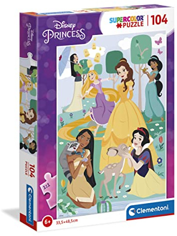 Clementoni - 25736 - Supercolor Puzzle Disney Princess - Puzzle Mit 104 Teile - Puzzle Für Kinder Ab 6 Jahren, Made In Italy