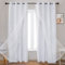 UNISTAR 2 Paneele Sterne Verdunkelung für Schlafzimmer, Wohnzimmer, Mädchen, Kinderzimmer, Babyzimmer, doppellagiger Fenstervorhang mit Sternausschnitt, B 132 x L 160 cm, grauweiß