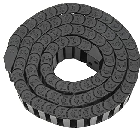 R32 10 X 30 Mm Innengröße Schleppkette, 1 Meter Länge, Schwarzer Kunststoff, Flexibler Kabelträger mit Endverbinder, Kabelkette für Elektrische Maschinen, 3D-Drucker, CNC-Gravierer, Fräser