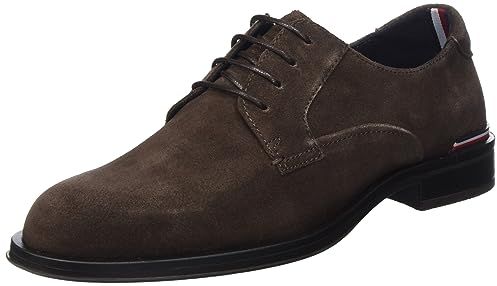 Tommy Hilfiger Herren Derby Schuh Core Suede Wildleder, Braun (Cocoa), 44
