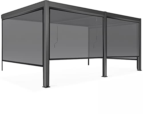 Oviala Pergola bioclimatique adossée 3x6m et 4 Stores 2,66 x 2,34m