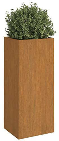 Tidyard Jardinière de Jardin Bac à Fleurs Jardinière de Balcon Gris 32x27,5x75 cm Acier corten