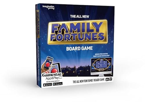 Imagination Gaming Family Fortunes Card Game, Get Ready for a Family Showdown, 150 Question Cards, 50 Fast Money Cards, Interactive App with Sound Effects from the Show