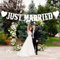 JUST Married Girlande，Weiß Hochzeitsgirlande，Just Married Hochzeit Banner, Wimpelkette Hochzeit Banner für Auto， Hochzeitszeremonie， Brautdusche