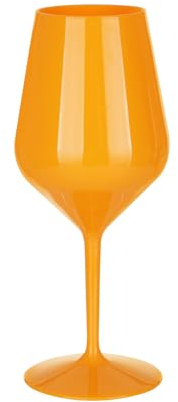Generico Verre à vin en plastique Orange 470 ml