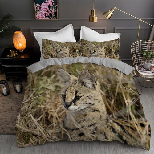 Bettwäsche 135x200 Wildtiere Bettwäsche Set 3D Bedruckte Bettbezug Set mit ReißVerschluss, Weich Flauschige Hypoallergen Bettbezug + 2 Kissenbezug