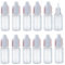 OHEETU 50 Pcs 10ml Clear Plastic Squeezable Dropper Bottles Empty Refillable Eye Liquid Dropping Refueling Vials Sample Packing Storage Holder Container with White Screw Cap And Removable Plug