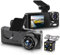 Dash Cam Car Dashcam Camera Front and Rear with Night Vision, 1080P HD Front Inside and Rear Cameras, Parking Mode, Loop Recording, WDR, G-Sensor, 3 Channel Dash Cam Car DVR