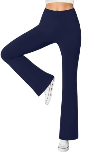 Glacspyg Damen Hose High Waist Schlaghose Bootcut Yogahose Elastisch | Nicht Durchscheinend, Bauch straffen, Po anheben, Hautfreundlich, Schlag Leggings, Geeignet Für Sport, Alltag Und Freizeit