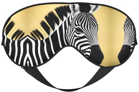 Schlafmasken, seidig, schwarz-weiß, Zebra-Augenabdeckung, weiches Satin, elastisch, für Damen, Herren, Reisen, Nickerchen – Stille Nachtsterne