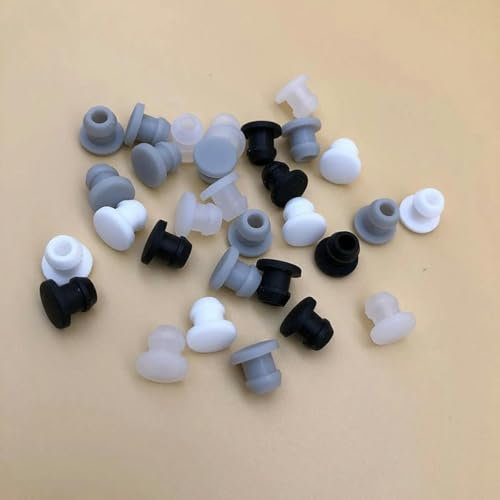 AKJXI Silicona Rubber Male Stoppers Hole Cover Painting Protection Round Insert Plug 0.35 0.4 0.45inch Rubber O-ring Sealed Gasket 6mm-A 2.5mm(0.1 inch)-white color