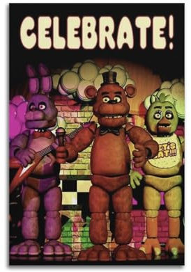 LQSBYNHR Poster Five Nights at Freddy's, Wandkunst, Cover, Zimmer, Vintage, ästhetisches Poster, dekoratives Gemälde für Wohnzimmer, Schlafzimmer, elegantes Poster, 20 x 30 cm, ungerahmter Stil