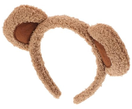 DEARMAMY Bezauberndes Stirnband mit Bärenohren Plüsch Make-up Haarreif für Frauen Tierohren Kopfbedeckung Weiches Realistisches Bärenohren-accessoire