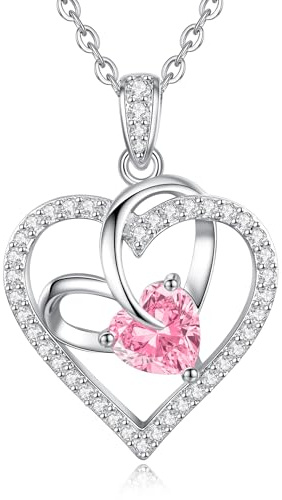 CDE Necklaces for Women Heart Pendant Birthstone Jewellery Gifts for Women | Birthstone Pendant Gift for Her Wife Perfect for Anniversary Birthday Mothers Day Christmas & Valentine's Day