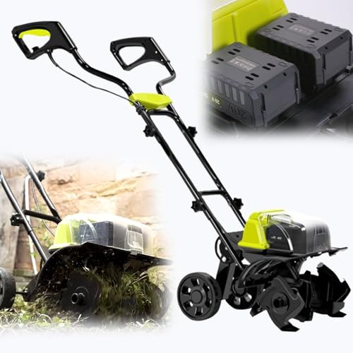 Motozappa Da Giardino, Larghezza Di Aratura 36 Cm/14,2 Pollici E Profondità Di Aratura 18 Cm/7,1 Pollici, Caricabatteria Da 4 Ah Incluso, Zappa Elettrica Potente Per Il