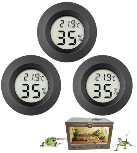 3Pcs Digital Humidity and Temperature Meter Mini Hygrometer Thermometer for Reptile Terrariums Greenhouse Baby Room Indoor Use