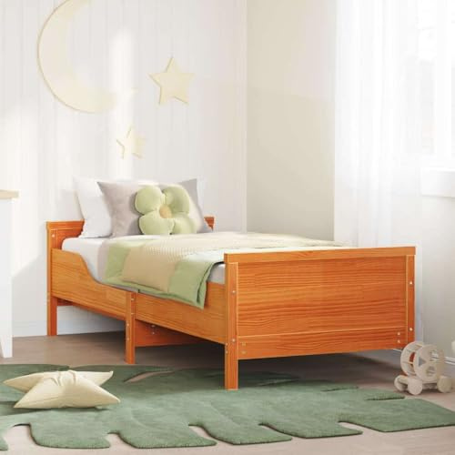 vidaXL Bed Frame - Bedroom Furniture - Contemporary Solid Pine - Sleep Essentials - Home Interior - Space Saving Beds - Functional Design - Structure