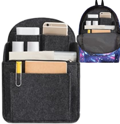Backpack Rucksack Organizer Filz, Schulrucksack Innen Organizer, Schultasche, Aufbewahrungstasche Für Reisen, Wandern, Damen, Mehrere Fächer Für Bücher, Regenschirme, Elektronik, Tablets, Flaschen