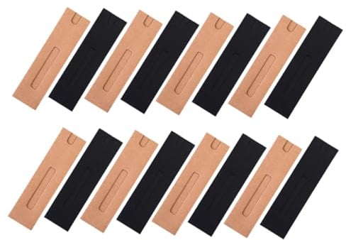 VALICLUD 30 Stück Kraftpapier Einzel Stiftetuis Faltbare Federmäppchen aus Papier Schwarz und Natur Stiftehüllen für Kinder und Büro Praktische Stifteaufbewahrung Zufälliger Stil