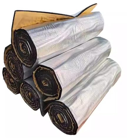 Aluminium-Schaum-Isolierung reflektierend，Dämmmatte mit Alubeschichtung Selbstklebend， Auto Schallschutzmatte , Feuerfest Dämmung Isolierung Schallschutz.(1*2m/3.2*6.6ft,30MM(THK))
