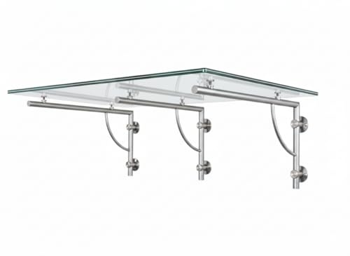 Glaszentrum Hagen - Glasvordach Vordach Pavillion Türvordach Markise Haustürvordach VSG-Glas inkl. Edelstahlhalter (Typ - B, 200x90cm (3th))