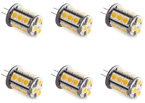 Makergroup T3 G4 Bi-pin LED Light Bulb 12VAC/DC Low Voltage 3Watt Warm White Color 2700K-3000K for Outdoor Landscape Lighting Path Lights, Deck, Step,Paver Lights Pack of 6