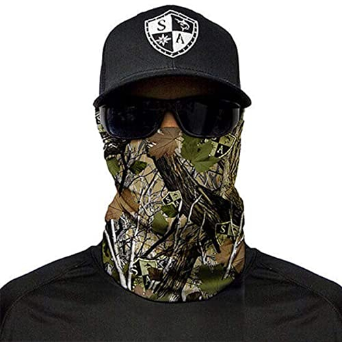 SA Fishing Face Shield Halstuch - viele verschiedene Designs - Multifunktionstuch Schutzmaske Totenkopf Schal Gesichtsmaske Sturmhaube Bandana Ski Motorrad - Dregs Forest Camo