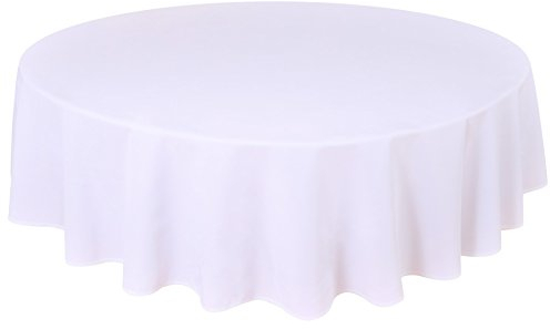 Home Direct Qualitäts Tischdecke Textil Rund 180 cm, Farbe wählbar Weiß