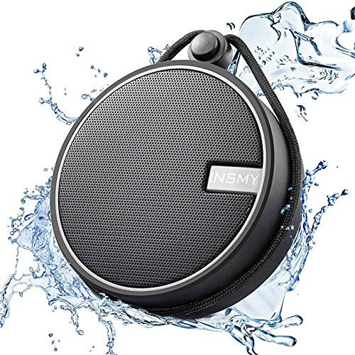 INSMY Portable Shower Bluetooth Speaker, IPX7 Waterproof Wireless Outdoor Speaker with HD Sound, Support TF Card, Suction Cup for Home, 12H Playtime, for Pool, Beach, Boating, Hiking