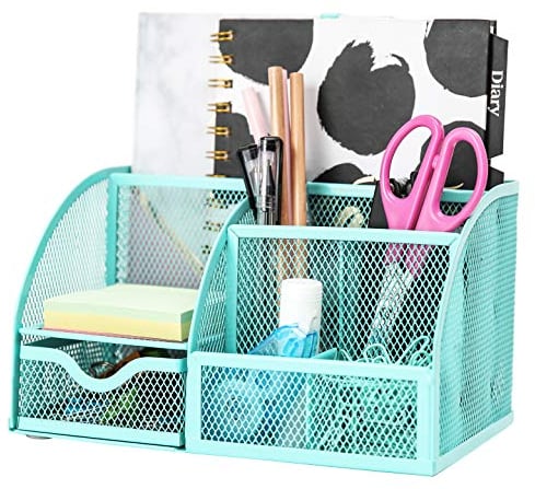 EXERZ Tisch-Organizer/Schreibtisch Organisator/Schreibtisch Tidy/Stifthalter/Multifunktions -Organisator (EX348 Türkis)