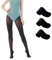 MANZI 3 Paare Ballettstrumpfhose für Damen Tanz Strumpfhosen mit Fuß 40 Den,Schwarz,X-Large
